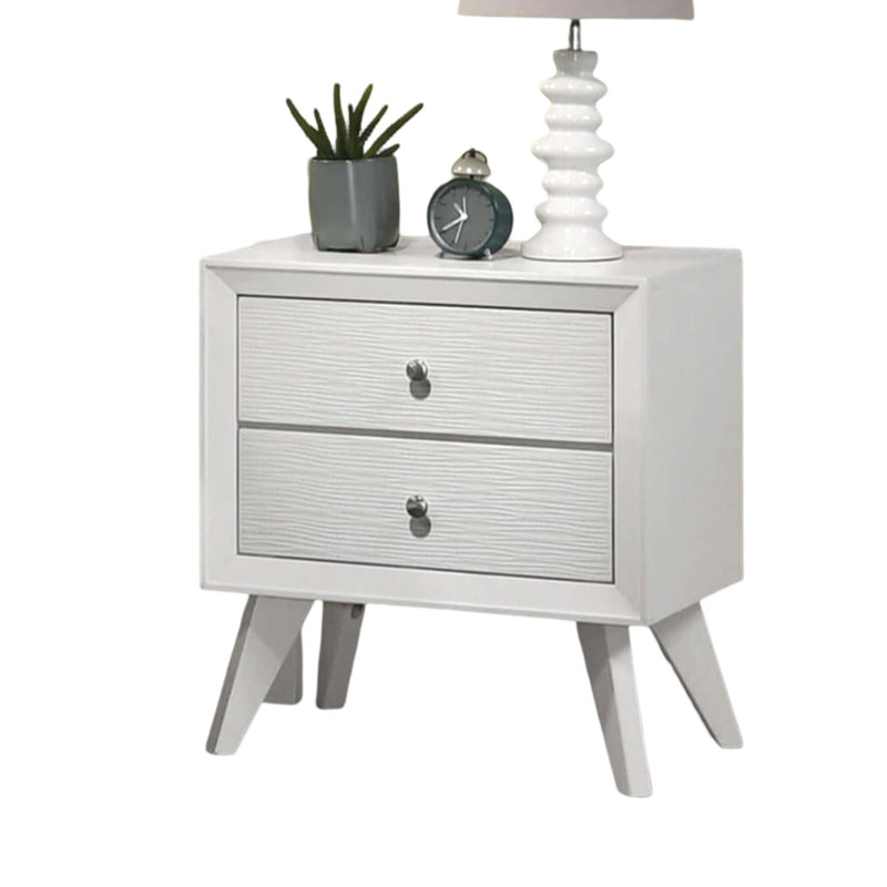 Table de chevet contemporaine contemporaine de couleur blanche 1pc