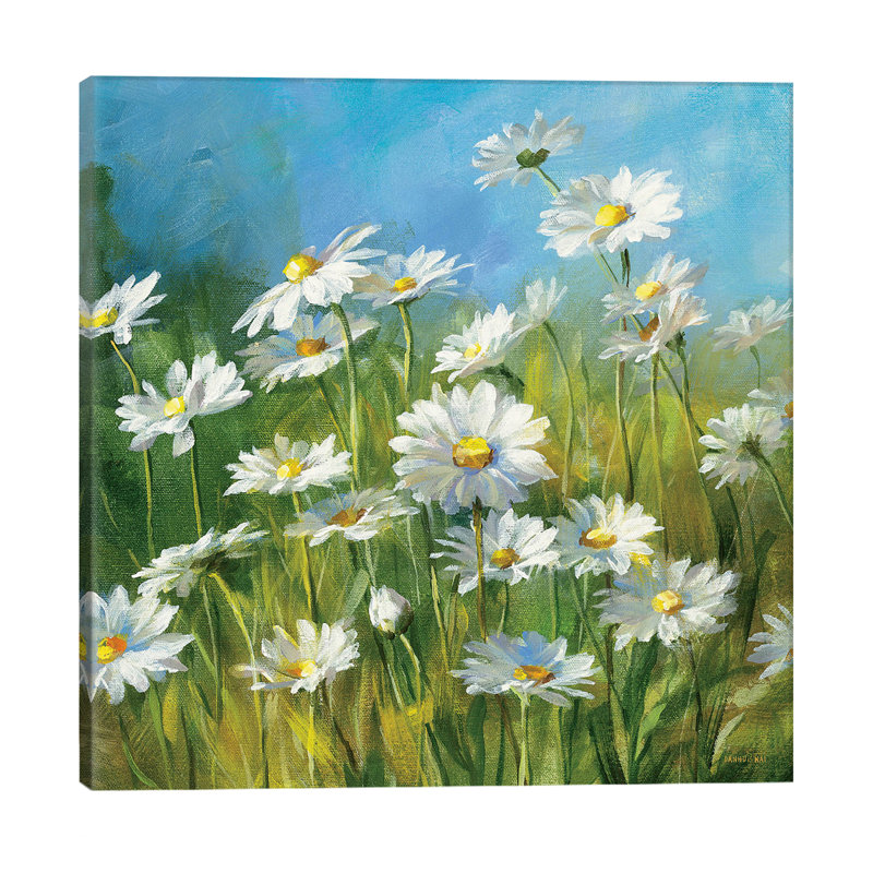 Summer Field II by Summer Field II - Painting on Canvas, Black Floater Framed, 66.04 cm H x 66.04 cm W x 1.91 cm D
