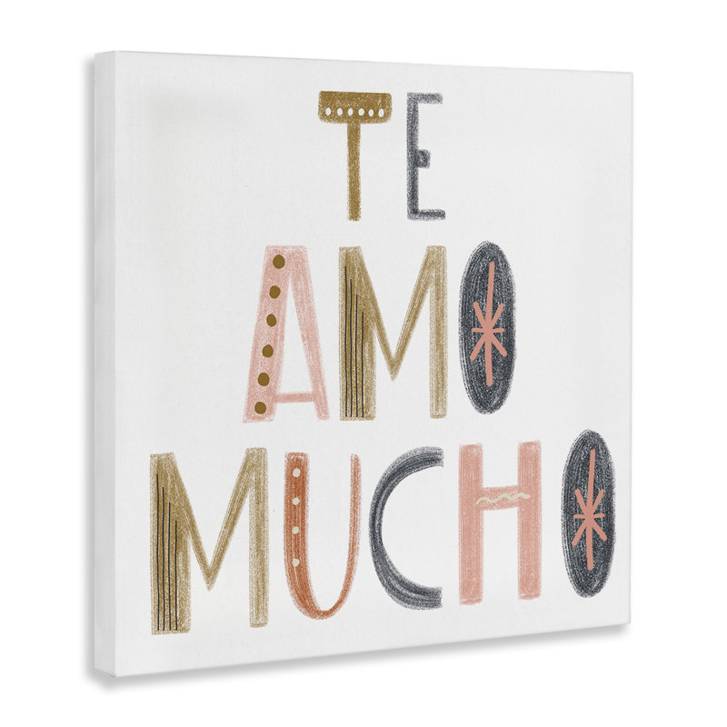 Art mural sur toile «Te Amo» par SD Graphics Studio, H 17 po x l 17 po