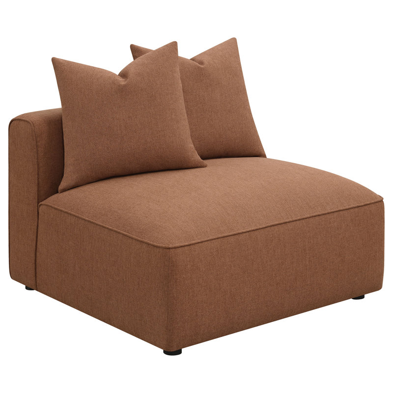Fauteuil rembourré pour femme en terre cuite, Mélange de polyester terre cuite