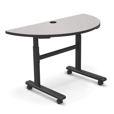Hierarchy Half-circle Height Adjustable Flip Top 48'' L Training Table with Casters