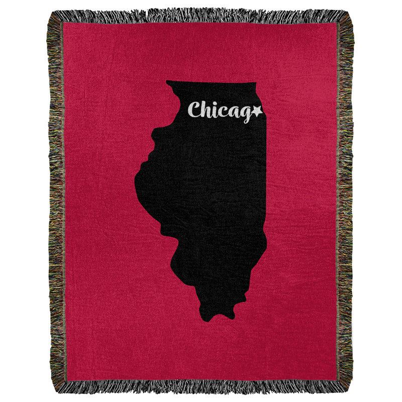 Jeté en coton tissé Chicago Sports, l 60 po x L 80 po, Rouge