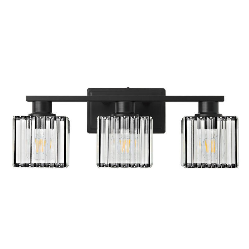 Éclairage pour meuble-lavabo à à intensité variable avec abat-jour en cristal Fiorela, Noir, noir, noir, noir, 3