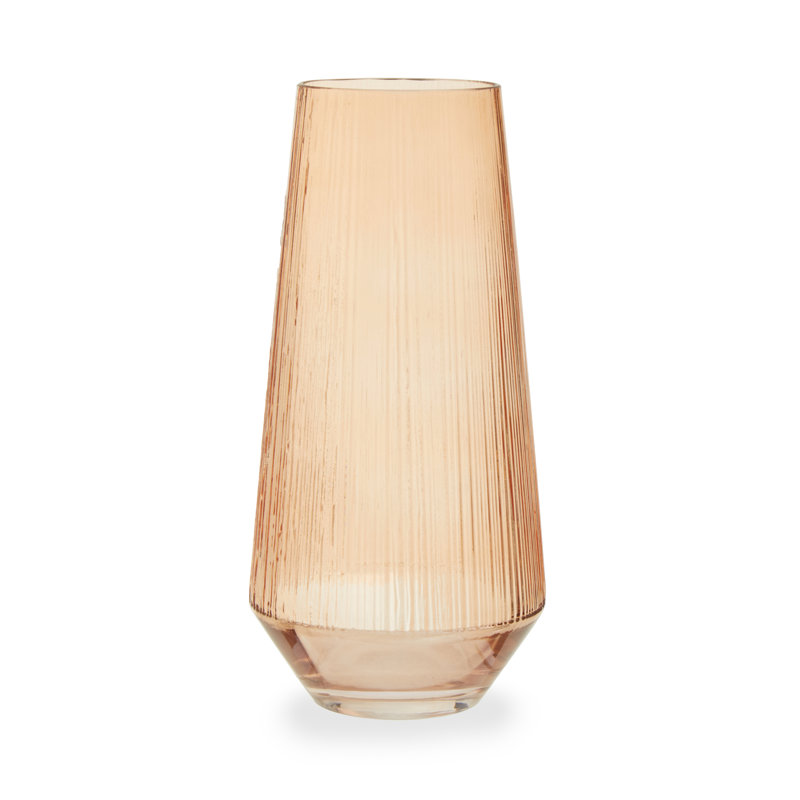 Esma Glass Table Vase, Amber, 30cm H x 15cm W x 15cm D