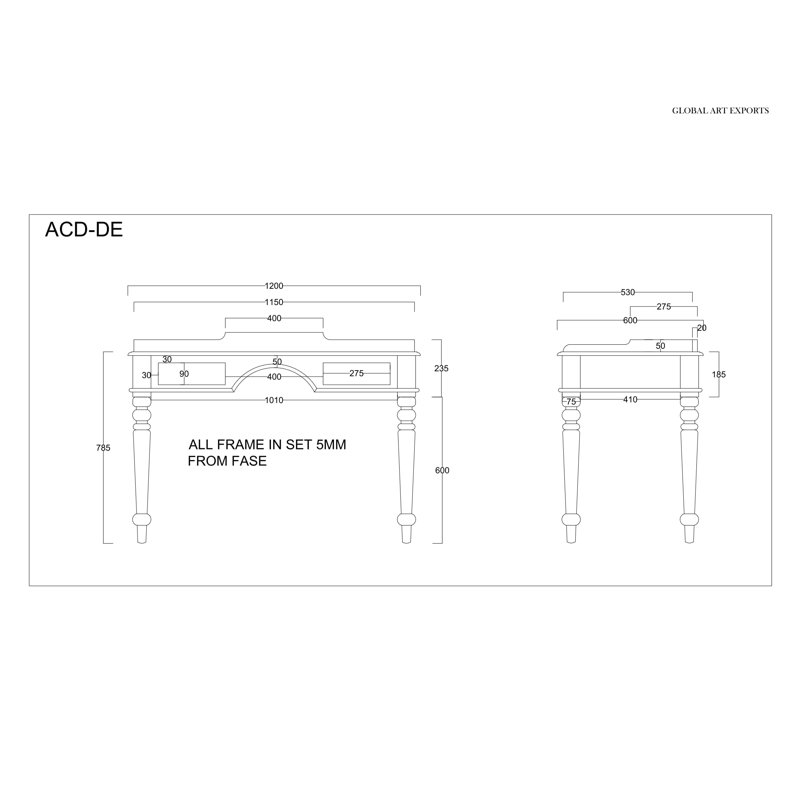 Lola Solid Computer Writing Desk