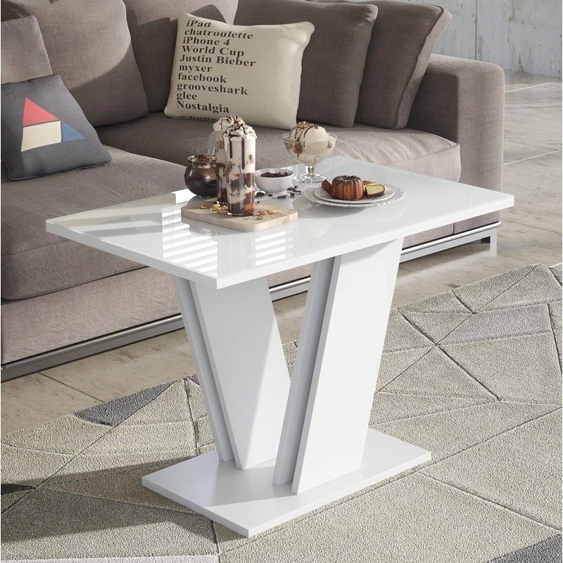Carolee Cross Legs Coffee Table, White