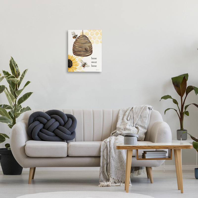Art mural sur toile Sweet Home on Honeycomb par Julia Purinton, H 20 po x l 16 po
