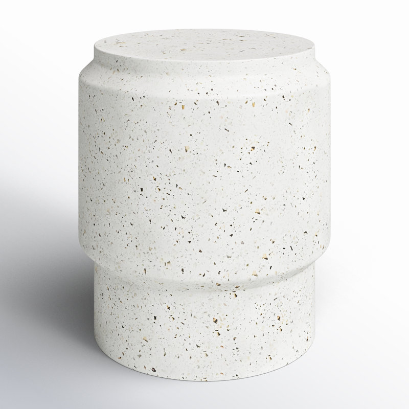Cassis Accent Stool, Ivory Terrazo