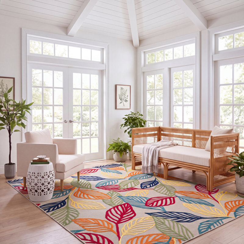 Tapis d'intérieur / extérieur floral Dellon Performance, Runner 2'-2 x 13'