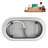 48" Streamline Soaking Freestanding Tub and Tray With Internal Drain-102285103