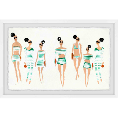 Green Stripes Fashion 1 Piece Single Picture Frame Painting