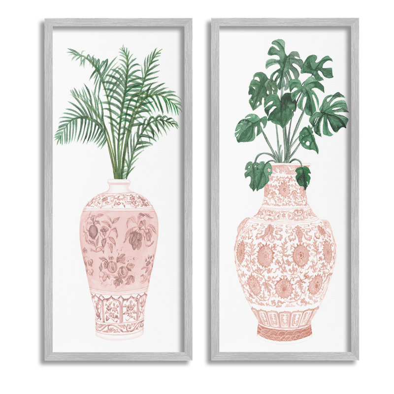 "Plants & Oriental Vases" par Melissa Wang sur toile, Estampe numérique Farmhouse, H 30 po x l 13 po