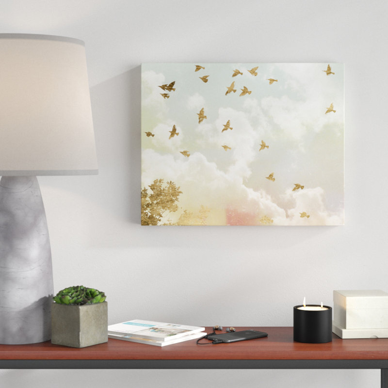 « golden flight i », impression sur toile tendue, reproduction d’art sur toile