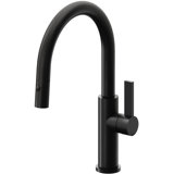 Corsano Contemporary Pull Down Kitchen Faucet with Button Sprayer Low Arc Spout and FB Series Handle