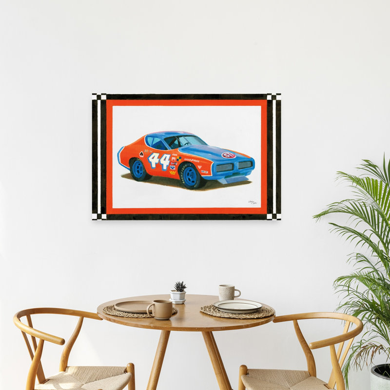 «Racing Car Bo», rétro, impression murale rétro, 24" H x 36" W