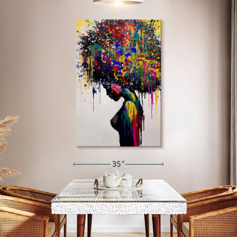 " Afro Color Splash " Print, 51" H x 34" W x 1.25" D
