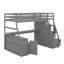 Lit mezzanine simple avec tiroirs, tablettes et bureau-789759793