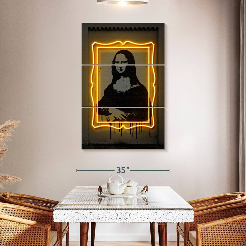 Leisha Mona Lisa illuminée, H 38 po x l 24 po