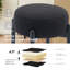 Tabouret de bar 24 po, 24 po, tabouret rond de hauteur comptoir avec structure et repose-pieds en métal noir, siège doux pour îlot de cuisine inspiré de la laine d'agneau-82009065