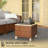 Compact Outdoor End Table With Rustic PE Rattan And Fir Wood Design For Patio And Balcony Use.