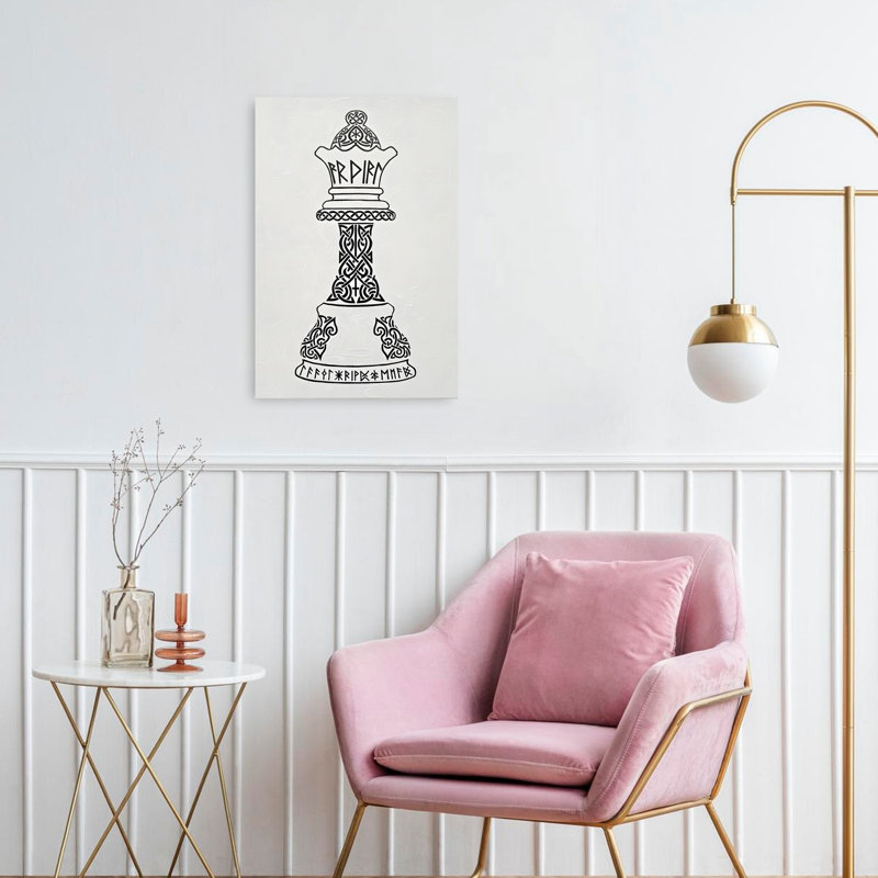 Viking Chess Queen Wall Art Print by HUGO - Wrapped Canvas Print, 60.96cm H x 40.64cm W