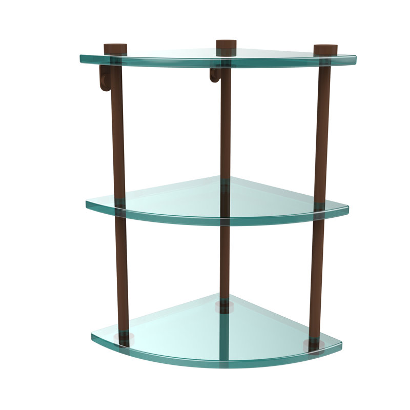 Gober 3 Piece Triangle Corner Shelf, Antique Bronze