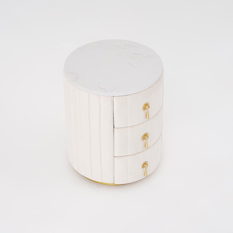 Bertta 101.6cm W Bedside Table, White