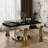 White Boucle Upholstered Dining Chair With Brushed Gold Legs-1738858220