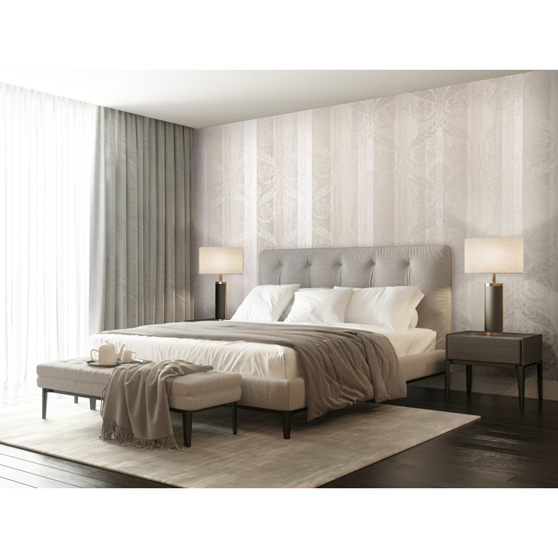 Deckland 10m x 53cm Metallic Finish Wallpaper Roll, Cream