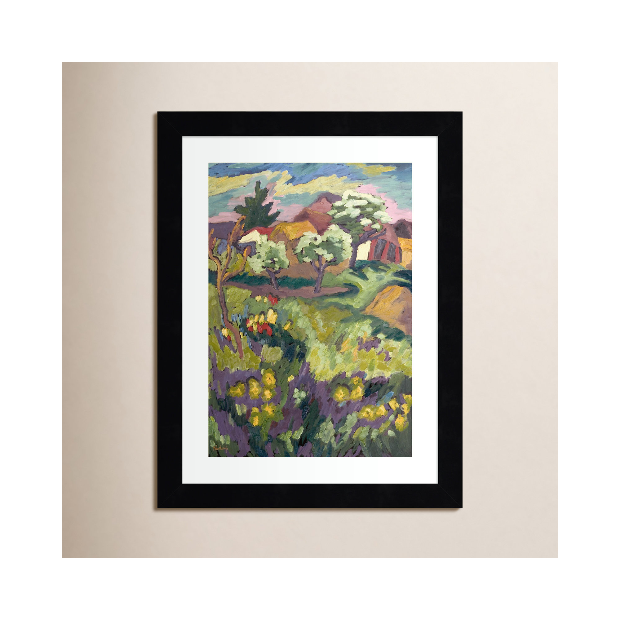 Fayra Garden Of My Childhood Framed On Paper by Fayra Print, 13" H x 10" W x 1" D, Black