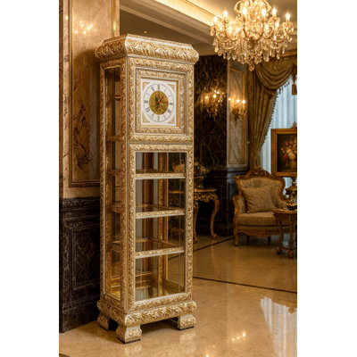 Infinity Antique Gold Clock Cabinet 