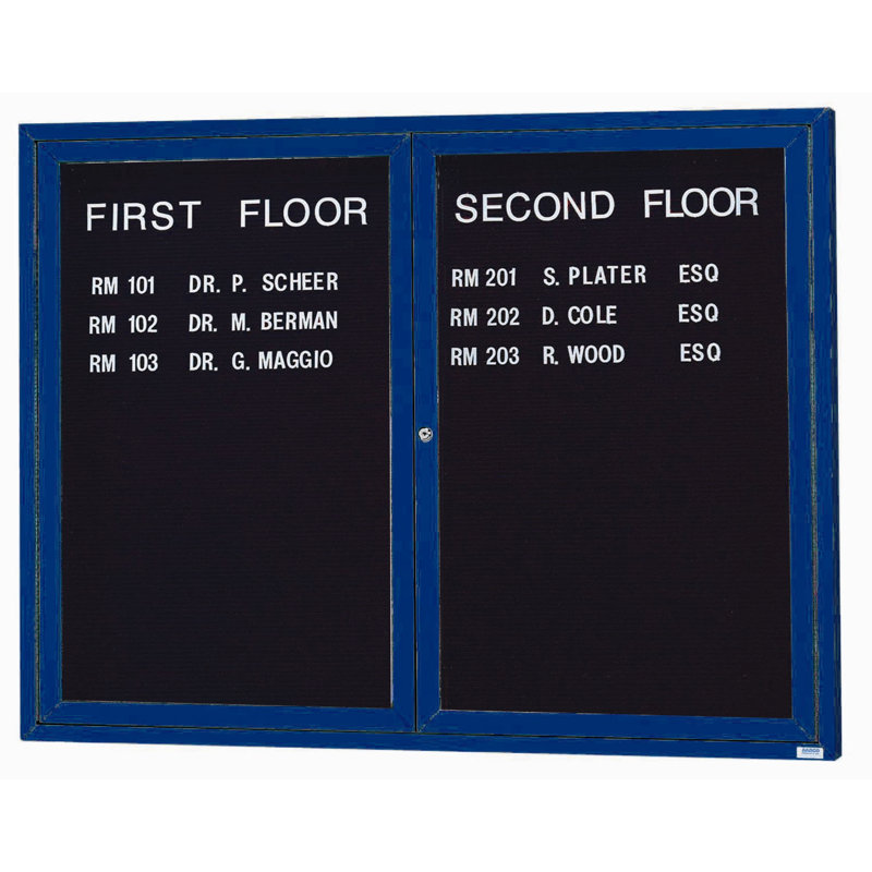 Wall Vinyl Letter Board, Powder Coated White, Two, 36" H x 48" W