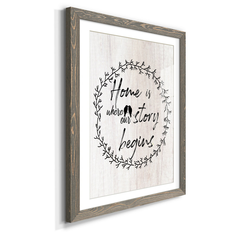 «Where Our Story Begins - Reproduction d'art textuel sur papier encadré, H 37,5 po x l 27,5 po x P 1,5 po, Encadré gris