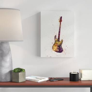 Wall Art Print, Electric Guitar Abstract Watercolor