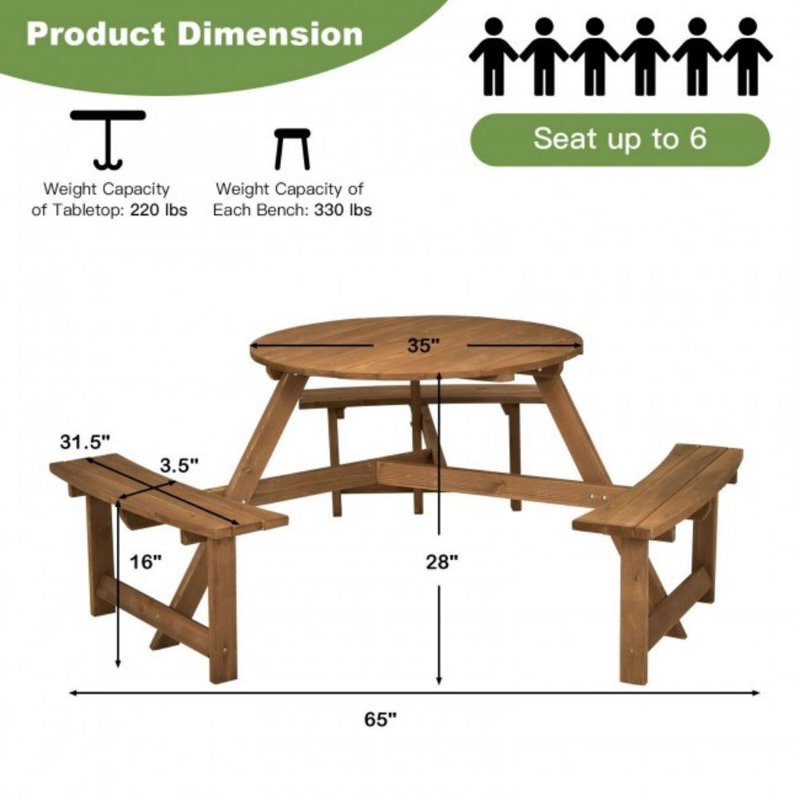Table de pique-nique en bois Katari