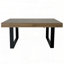 Table de salle à manger extensible rectangulaire - bois vieilli et noir