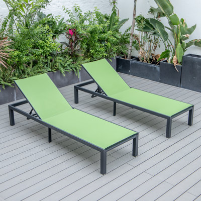 Chaise longue d'extérieur inclinable en aluminium Marlin - Chaise de patio en toile résistante aux intempéries