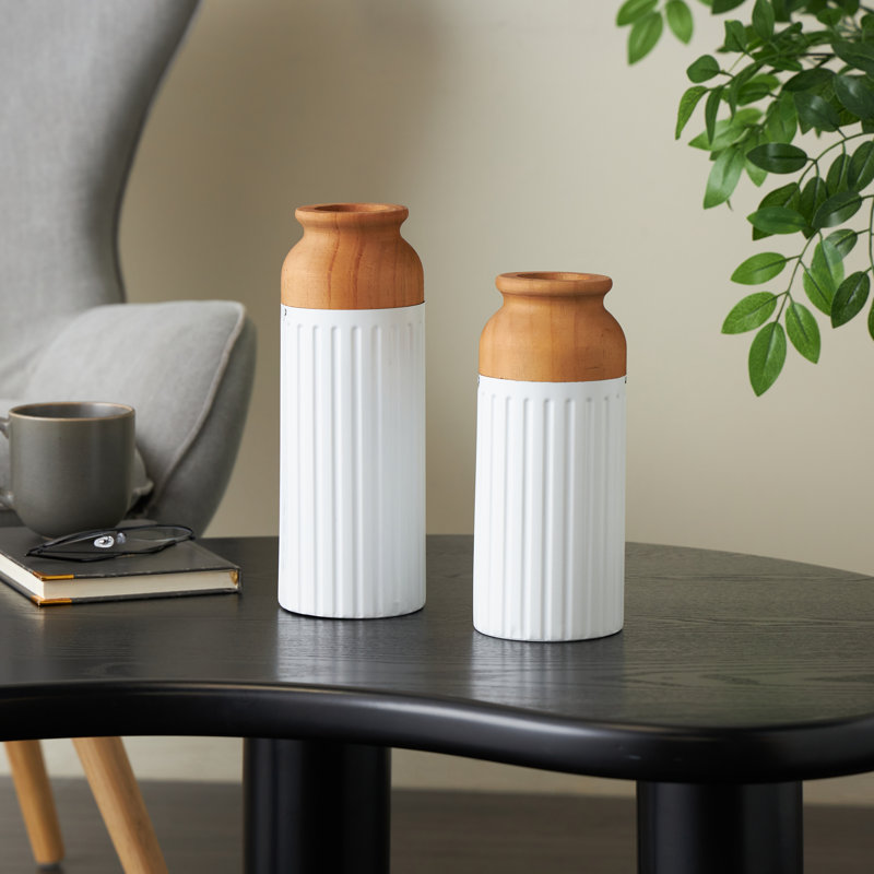 Vase décoratif Cole and Gray, Blanc