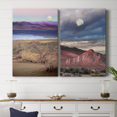 Moonrise, Namibie-Toile tendue avec châssis de qualité supérieure -Prêt à accrocher