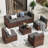 Cawanna 6 - Person Modular Patio Conversation Set with Cushions-2038701822-2052820553