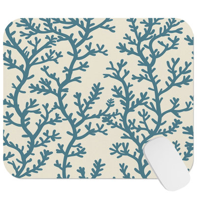Beach and Coastal Coastal Coral Pattern I Marine Life Corals Nautical Gaming Cute Office Laptop Desk Pad Gift Mat Square Rectangle Non-Slip Mousepad