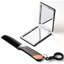 Miroir de maquillage / rasage autoportant encadré en argent / noir