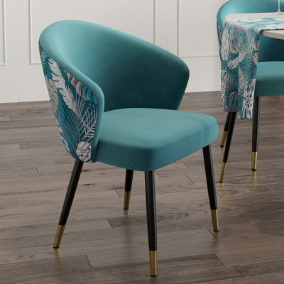 Dining Chair Set of 1, Upholstered Kitchen Chair, Comfortable Seat, Velvet-Draped with Stitching, Mid-Century Modern, Easy Assembly, Living Room Lounge