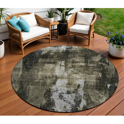 Tapis rond noir 8 po