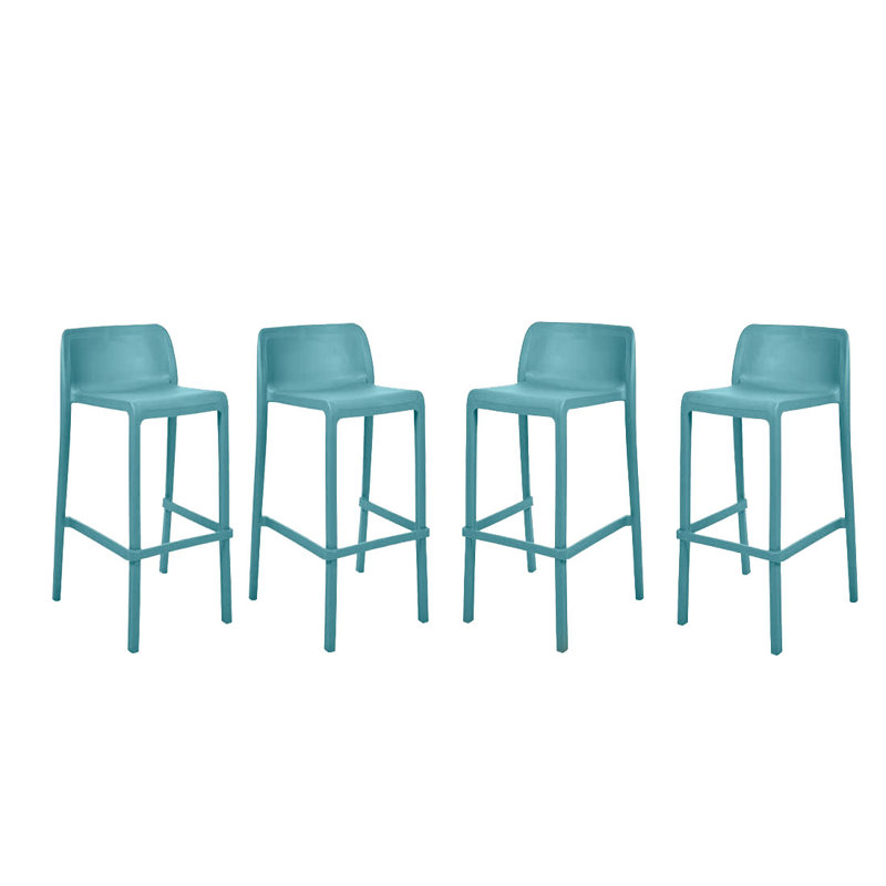 Plain Outdoor 30" Patio Bar Stool, Sky Blue
