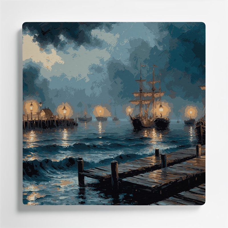 Art mural bleu nautique, H 12 po x l 12 po