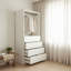 Garde-robe en bois blanc avec quatre tiroirs 32 po Prosper