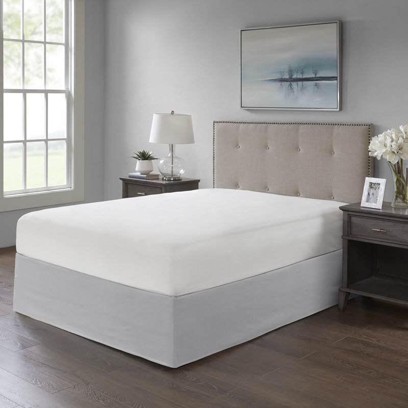 Simple Fit Wrap Around Adjustable Bedskirt, Gray