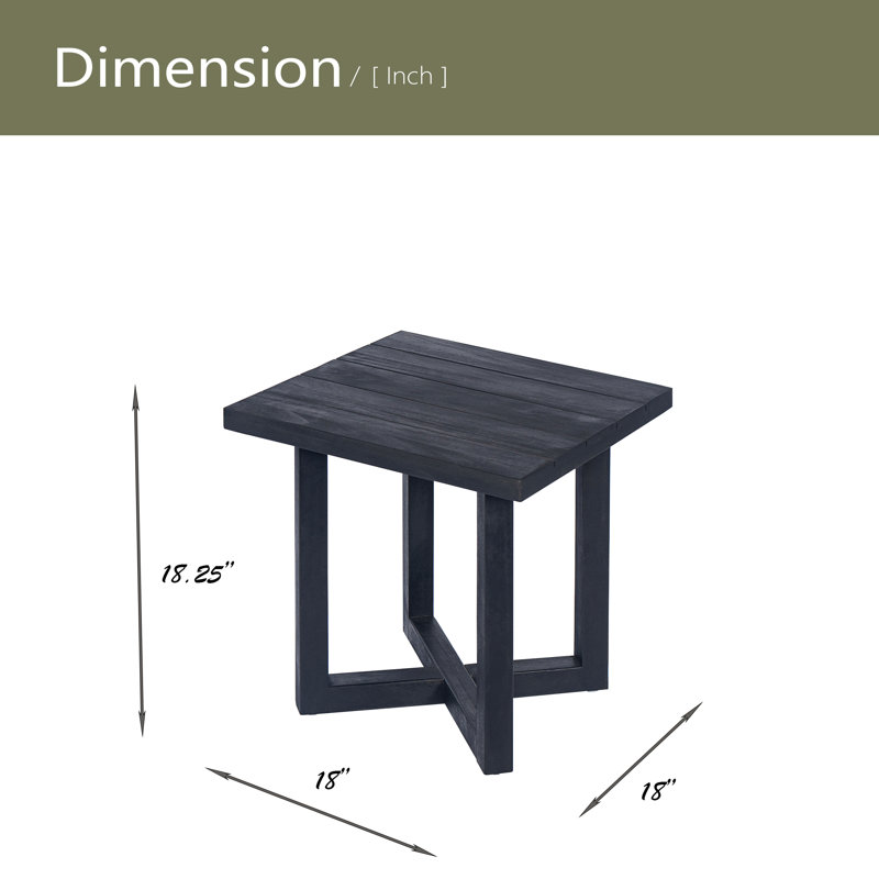 Table d'appoint carrée, Noir