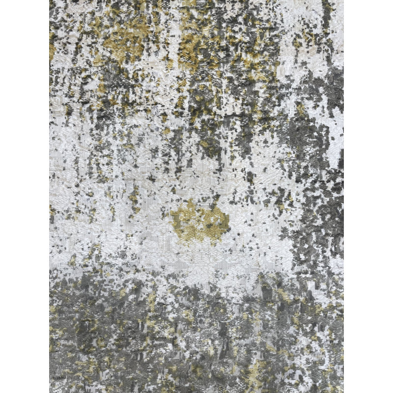 Tapis doré en laine noué à la main Adelmis